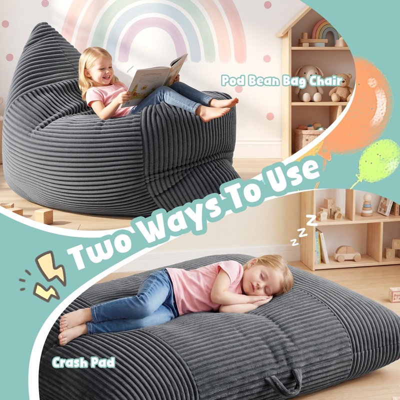 MABOZOO Kids Crash Pad, 2-in-1 Sensory Crash Mat & Bean