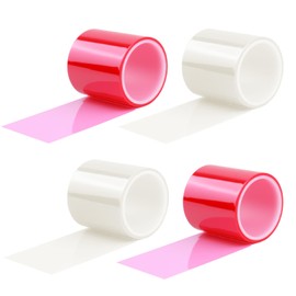 YGDMD 4PCS 16.4 Ft × 1.98 Inch Tail Light Tape,Transparent & Red Tail Light Tape for Tails Lights Repair Kit,Self-Adhesive Tails Lights Tapes Repair Red & Transparent for Cars,SUVs