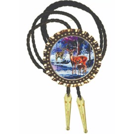 Neckties clothing accessories photo art custom made bolos Montana Wild Life Deer Bolo Tie Men's Accessory Neckties Men Wear Gift Dad