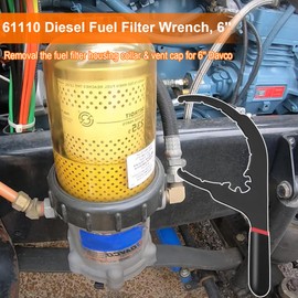 Sporthfish 61110 Diesel Fuel Filter Wrench for Davco 6'' Fuel Water Filter Wrench Fuel Filter Removal Tool for Cummins, Kenworth, Paccar, Volvo, Peterbilt, Caterpillar, Detroit Diesel