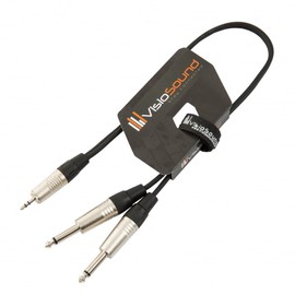 3.5mm Stereo TRS Mini Jack to Twin 2 x 6.35mm Jack Lead/Aux MP3 Mixer Cable 1.5m Black