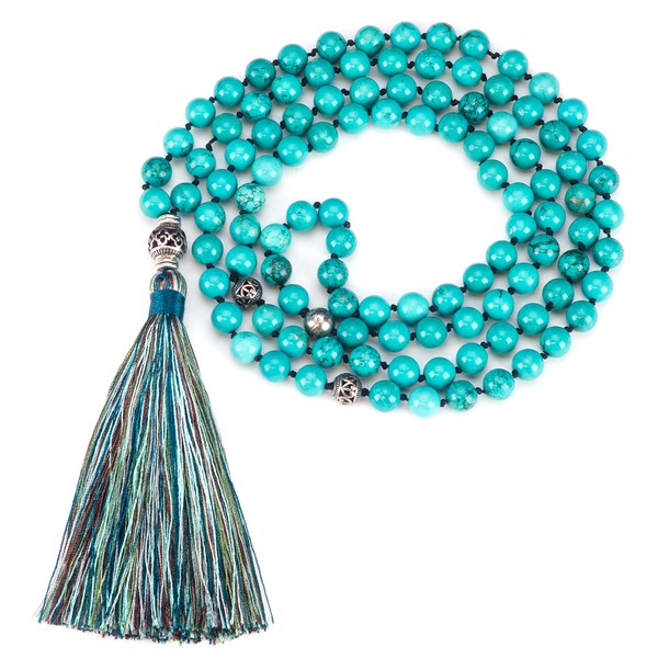 Cherry Tree Collection Mala Necklace | 108 Hand-Knotted 8mm Gemstone