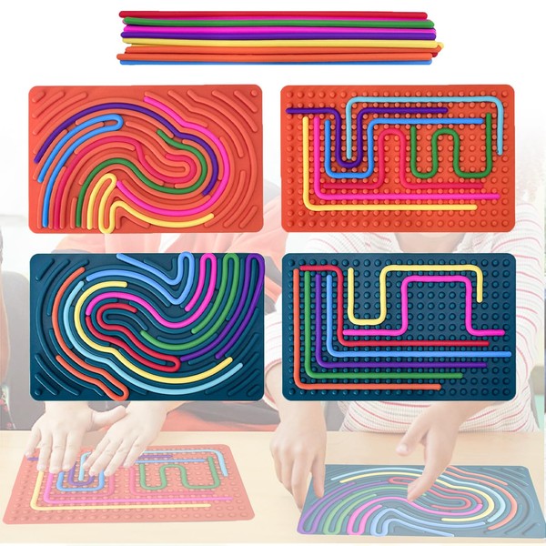 2 Pack Sensory Activity Board Fidget Toys for Calming, Silicone