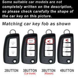 ontto Fit for Nissan Flip Folding Key Fob Cover Metal and Leather Car Key Case Protector for Rogue Rogue Select Rogue Sport Sylphy Pulsar Sentra