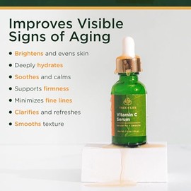 ToLB Vitamin C Serum for Face with Hyaluronic Acid - Anti Aging Anti Wrinkle Facial Serum with Natural Ingredients - Paraben Free, Vegan - Best Vitamin C with Hyaluronic Acid Serum for Skin - 1 fl oz