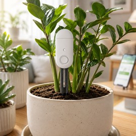 Zigbee 3.0 Soil Moisture Sensor for Smart Plant Care – 4-in-1/5-in-1 Temperature, Humidity & Light Monitor