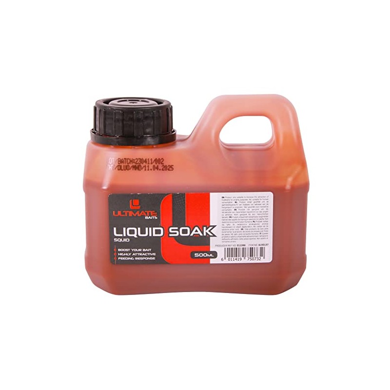 Ultimate Baits Liquid Soak 500 ml - Garlic Robin Red
