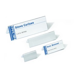 Durable 803219 Table Place Name Holder for 52/104x100mm Card - Transparent (Pack of 10)