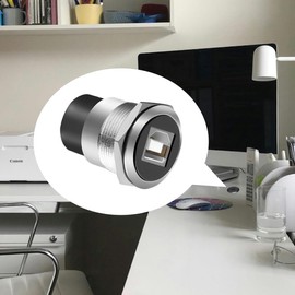 EGOCHALLENGER Threaded Fixed USB B to A Panel Mount Adapter, USB 2.0 Female Connector, Solderless USB Type B to A Conversion for Printers and Scanners (Silver)