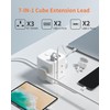 ROOTOMA Cube Extension Lead with USB C Slots, 3 Way