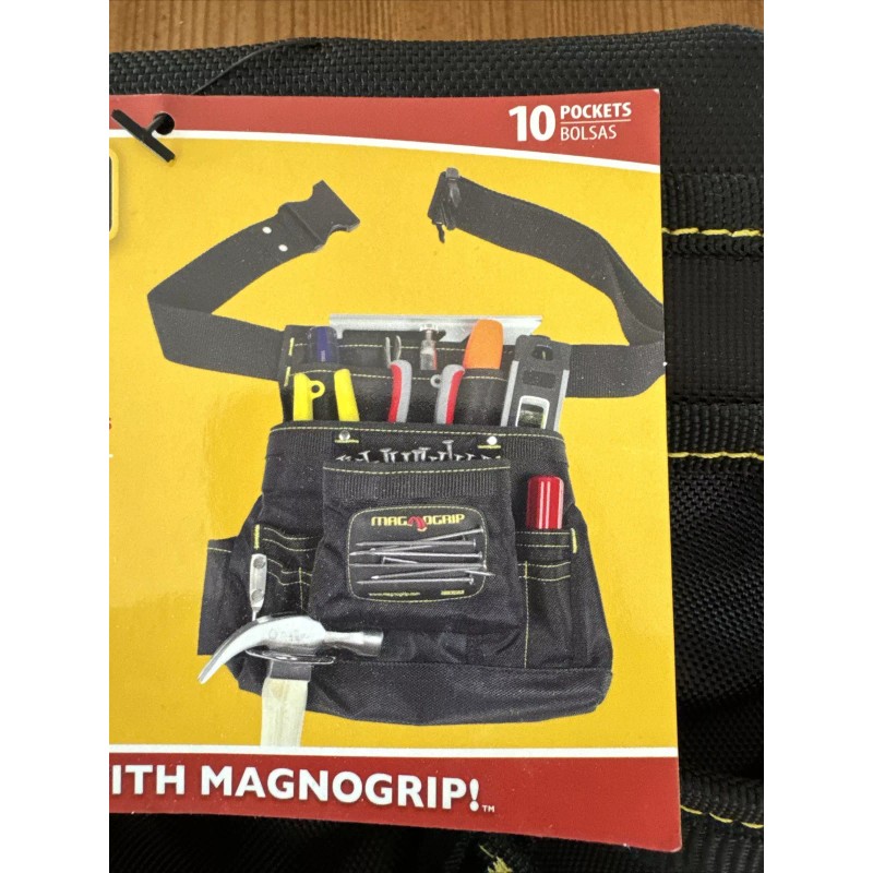 MagnoGrip 002-412 10-Pocket Tool Pouch with Integrated Magnetic Black