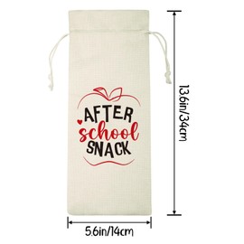 Lcoanriut Teacher Wine Gift Bag, After School Snack, Funny Teacher Appreciation Gifts Teacher Wine Gift Bag for Women, Thank You Gifts Retirement Teacher's Day Gifts Christmas Wine Bag