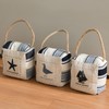 Zovylks Nautical Door Stopper, White with Blue Striped Square Stuffed