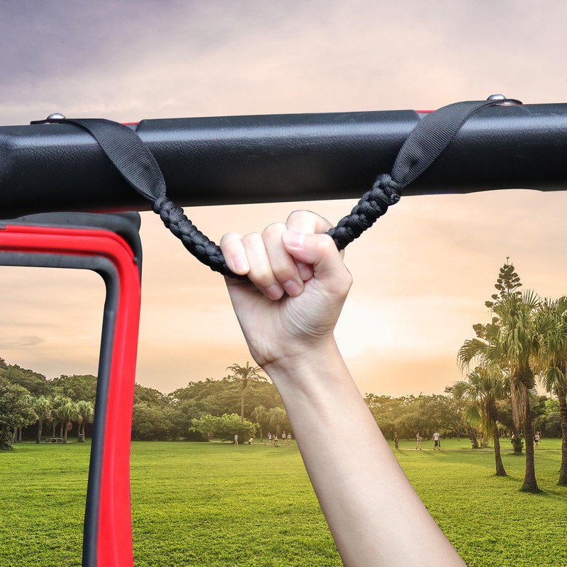 BESTAOO 2 x Roll Bar Grab Handles Front Paracord Grip