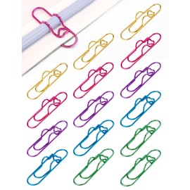 GAUENEEN 15 clips de metal coloridos para bolígrafos, clips para cuadernos, diarios y libros, clips de papel para estudiantes, profesionales y profesores (2.76 x 0.8 pulgadas)