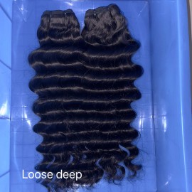 Origin Remy Hair High Quality Machine Double Weft Direct Manufacturer Indian Hair Extensions Deep Wave Water Wave Haircolor: Loose deep, Stretched Length: 24 Inches