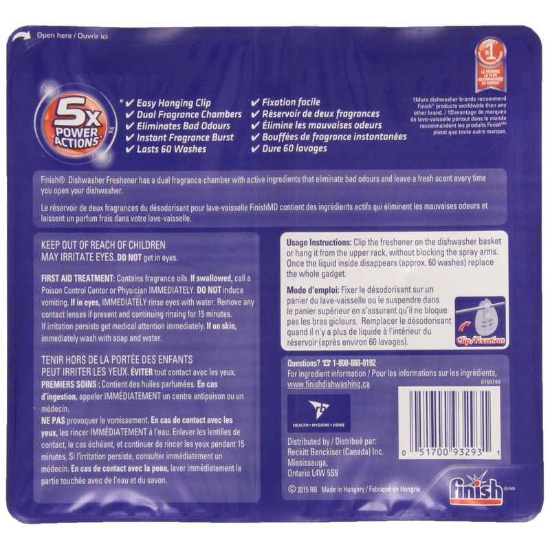 Finish Dishwasher Freshener/Deodorizer, Citrus, 2 Count