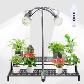 Atildp Grow Lights for Indoor Plants Full Spectrum, 6500K Clip Plant Growing Lamp for Indoor Growing with White Red LEDs, 10 Dimmable Levels, 3 Switch Modes and Auto On/Off Timer (spotlights, 1)