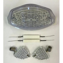 Clear Alternatives 05-06 GSXR 1000 LED Clear Rear Tail Light Integrated+LED Signal Boards 2005 2006