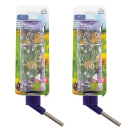 Lixit Standard Cage Water Bottles for Rabbits, Ferrets, Guinea Pigs, Hamsters, Rats, Mice and Other Small Animal's (8 Ounce, Clear Pack of 2)
