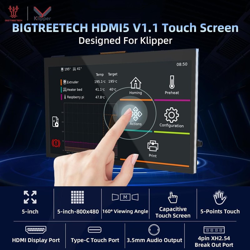BIGTREETECH HDMI5 V1.1 5 Inch Display Large for 3D Printer,