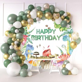 OERJU Dinosaur Birthday Round Backdrop Cover Jungle Theme Happy Birthday Round Backdrop Boy Kids Cartoon Dinosaur Birthday Party Decoration Photography Background Photo Shoot Studio Props 7.2x7.2ft