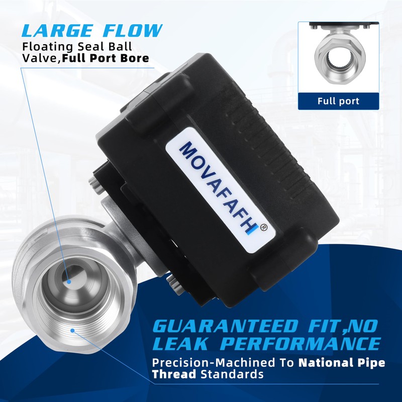 movafaFH 1/2" WiFi Motorized Ball Valve - Smart Water Timer