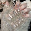 Gwiwolmi Advanced Handmade Tomorrow Tip Cubic Nail Art Glitter Gel Nail, Oval, M, 1 Piece, M / 귀월미고급 수제내일팁 큐빅 네일 아트 글리터젤네일, 오벌, M, 1개, M