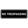 Standard No Trespassing Door/Wall Sign - Black/Silver - Large
