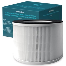 Homedics 3-in-1 HEPA-Type Replacement Filter for AP-H400 – H13 HEPA, Activated Carbon & Prefilter – Captures Allergens, Dust, Smoke, Odors, VOCs – Lasts 12 Months – AP-H400FL