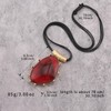 GelConnie Retro Red Teardrop Pendant Necklace Luxurious Design, Handmade Long