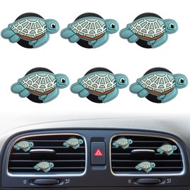 Cute Turtle Air Vent Clips, 6 Pcs Turtle Car Air Fresheners Vent Clips Car Diffuser Vent Clip Car Decoration Car Interior Decor Car Accessories for Women(Ocean, Lemon,Jasmine,Cologne Flavor)