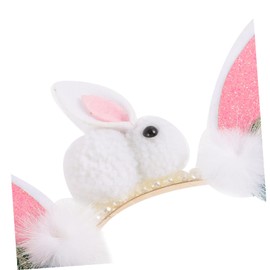 SAFIGLE Bunny Ear Hairband Plush Cosplay Head Accessory Comfortable Durable Hair Clasp for Easter Valentines Day Party and Makeup Hair Fixing