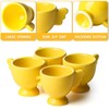 Egg Cup Set of 4,Ceramic Cute Chick Egg Cups, Funny