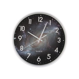 Ieron Wall Clock Modern Wall Clock without Ticking Noises Large Wall Clocks Silent Learning Clock for Office Living Room Kitchen Bedroom((Purple Starry Sky 25cm)