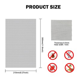 Ofakouss 6 Pcs Wire Mesh,Air Vent Mesh, Made of 304 Stainless Steel ，for DIY Projects,Vent,Filter Mesh,Garden（300 x 210mm 1mm Hole， 20 Mesh）