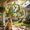 Hummingbird Sun Catcher, Stained Glass Window Hanging for Home Decor,