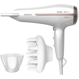 Cecotec Haartrockner Serie BAMBA IONICARE AURA mit starker Leistung, Wechselstrommotor, echtem Ion und hohem Durchfluss (1,8 m, Weiss)