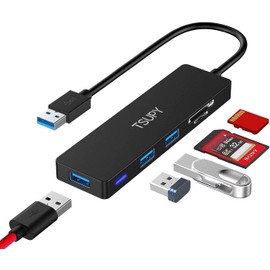 TSUPY USB Hub 3.0 5 Port with 3 USB 3.0 5Gbps + SD Micro SD Card Reader USB Splitter USB Extension USB Extender USB Adapter USB 3.0 Hub for MacBook Computer PC and USB Stick SD Card, More