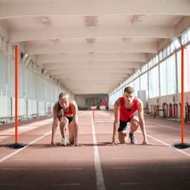 ASENVER Orange Soccer Agility Poles Set Detachable Sports Trainning Speed Pole Slalom Poles with Rubber Base Sport Traning Equipment (4.9 FT, Pack of 4)