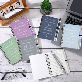 Sinmoe 6 Sets Thank You Gifts for Colleagues, 6 Spiral Notepads, 6 Ballpoint Pens with Touchpen, Farewell Gift for Colleagues, Motivational Gift Set for Christmas (Great)