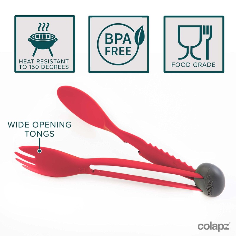 Colapz Red 7-in-1 Travel Cutlery Set - Camping Cutlery Set