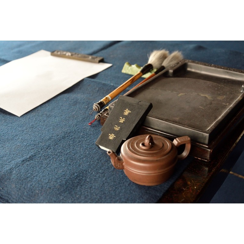 墨運堂 硯 羅紋硯 角 天然石 6インチ 20602