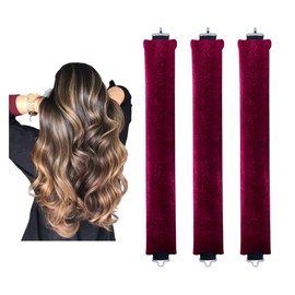 Velvet Heatless Curling Kit (3 Pcs) | Overnight No-Heat Rollers for Gorgeous Waves | Damage-Free, Easy Curls for All Hair Types | Effortless, Natural Styling!