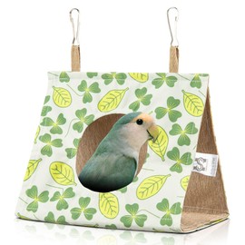 HASSLICKIT Bird Nest House Parakeet Cage, Breathable Bird Hanging Hammock, Toys Bed for Budgerigar, Parakeet, Conure, Cockatiel, Mynah, Love Birds, Finches (Yellow, M)