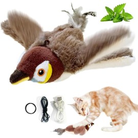 unbranded Flapping Wings Bird Cat Toy Teaser Tiga Toys Realistic Feather Chase Dangle Toy