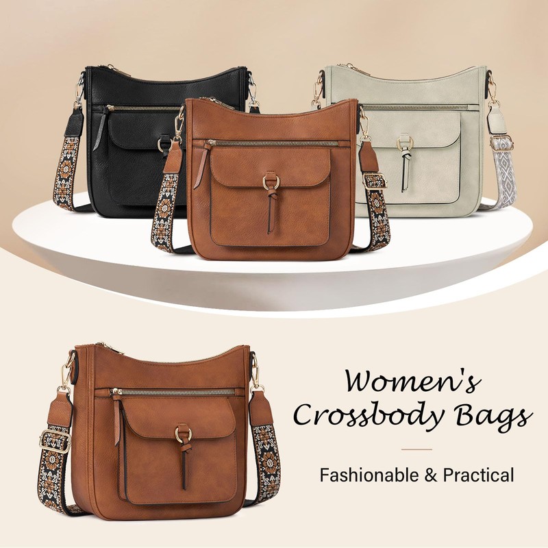 RAINSMORE Crossbody Bag for Women PU Leather Purses for Women