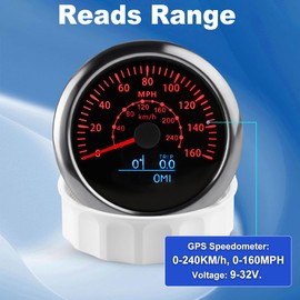 WATERWICH 85mm 160MPH Marine Speedometer 7 Color for Car Truck Boat SUV