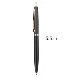 Unibene 6 Pack Black & Gold Click Ballpoint Pens -1.0mm Medium Point Black Ink with 6 Stainless Steel Refills for Business Office Students Teachers Wedding Christmas