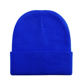 DOOVID Toddler Beanie Kids Warm Knit Beanie Hat Baby Boys Girls Knit Caps Classic Autumn Winter Hats Royal Blue